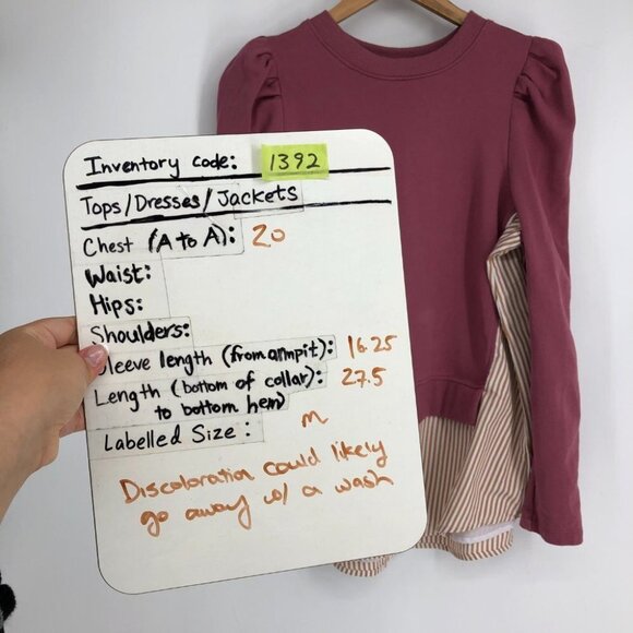 Anthropologie Maeve Pink Layered Long Puff Sleeve Tunic Sweatshirt Size M - Picture 16 of 16